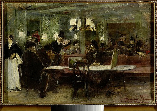 Café in Paris, 1890, Stanisław Dębicki