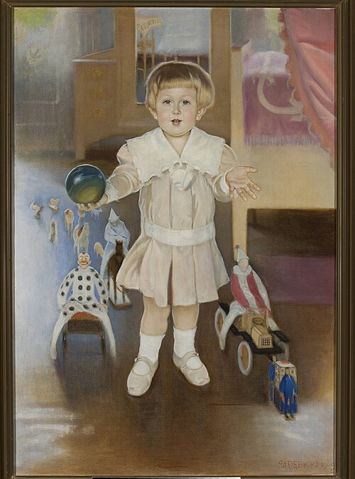Portrait of Adam Gubrynowicz (1906–?) as a child, 1909, Stanisław Dębicki