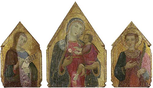 The Virgin and Child, with St John the Evangelist and St Catherine of Alexandria, , Deodato Orlandi
