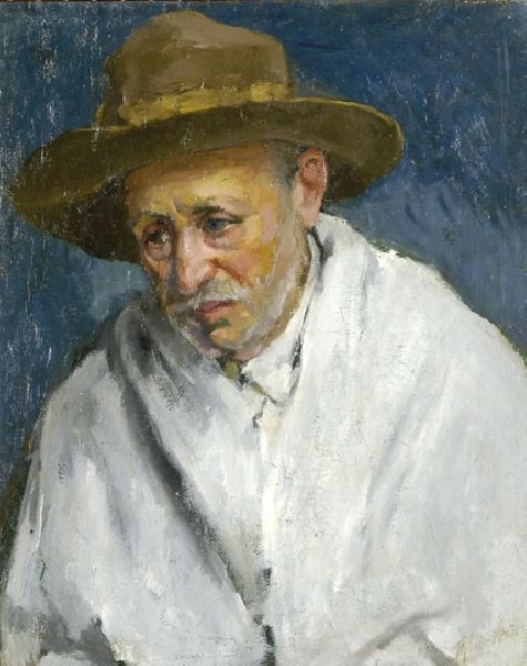 Portrait of a Man with Hat, , Ernő Béli Vörös