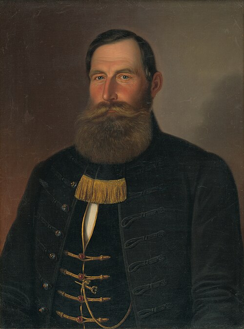 Podobizeň muža s bradou a fúzami, 1862, Peter Michael Bohun