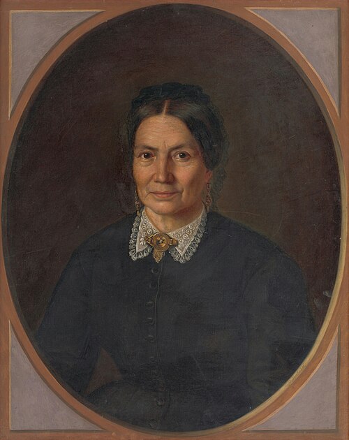 Podobizeň panej s bielym golierikom, 1875, Peter Michael Bohun