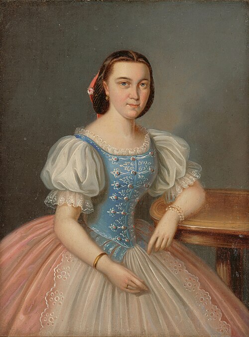 Podobizeň Anny Šípkovej ako verenice Mórica Philadelphiho, 1850, Peter Michael Bohun