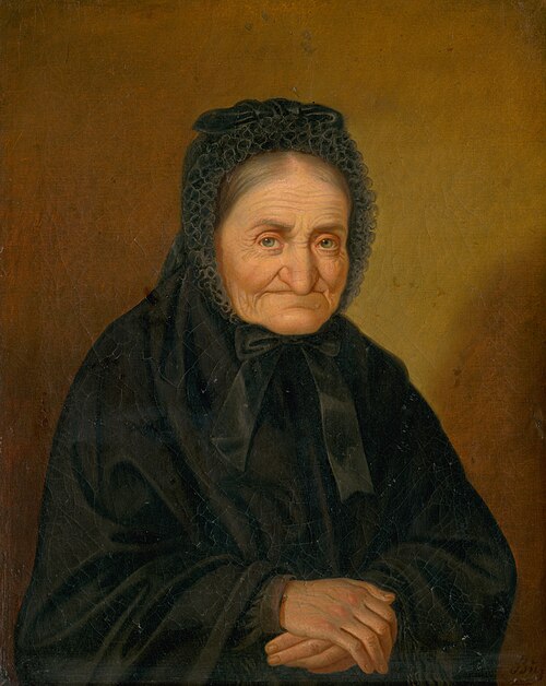 Portrét stareny, 1860, Peter Michael Bohun