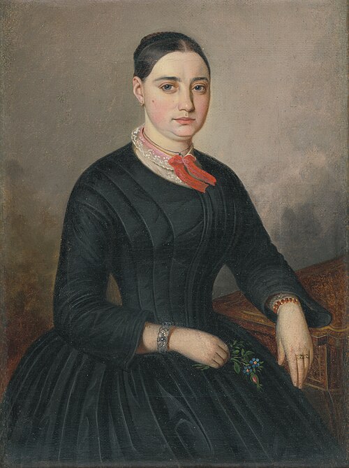 Portrét Johanky Tramplovej z Veľkej pri Poprade, 1853, Peter Michael Bohun