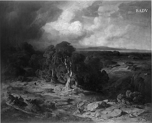Landschaft in Gewitterstimmung, 1858, August Seidel