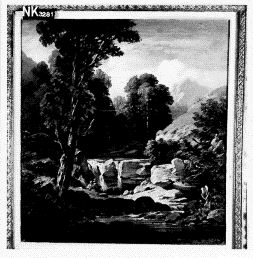 Boslandschap met waterval, 1850, August Seidel