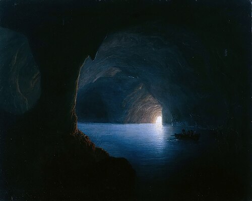 The Blue Grotto on Capri, 1860, Carl Friedrich Seiffert