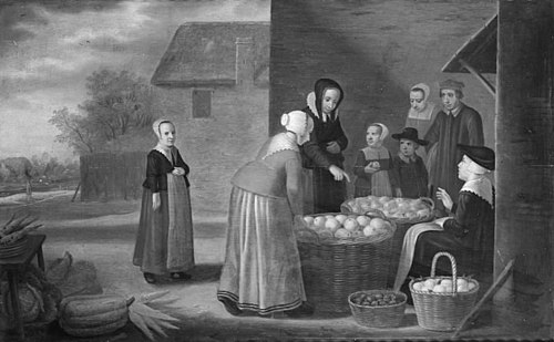 Women and Children by a Fruit Seller, 1630, Floris van Schooten