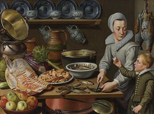 Kitchen Scene, 1615, Floris van Schooten