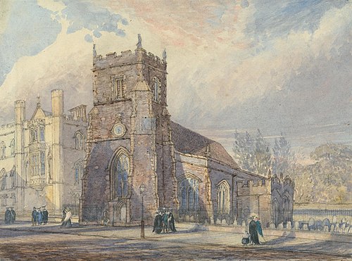 St. Botolph's Cambridge, and Corpus Christi College, 1849, Joseph Murray Ince