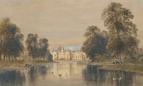 The Horse Guards From the Bridge, St. James's Park, 1833, Joseph Murray Ince