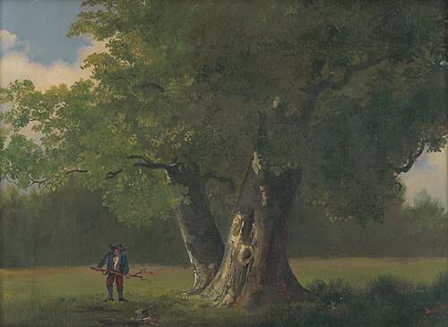 Dva duby s figurálnou štafážou, 1853, Dénes Andrássy