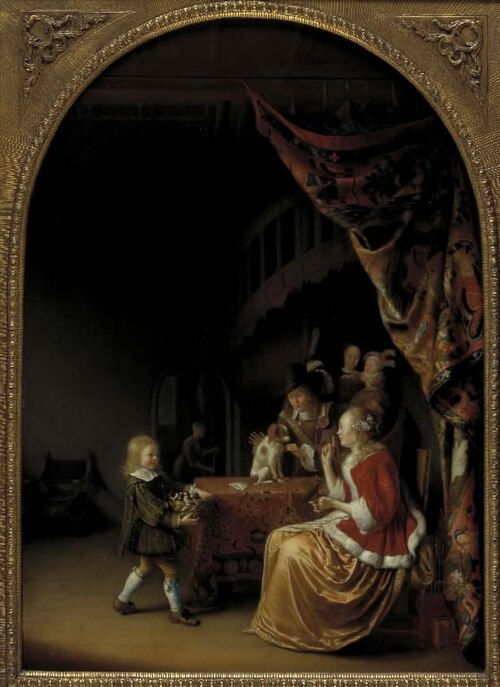 Scene from a Wealthy Dutch Home, 1663, Pieter Cornelisz van Slingelan
