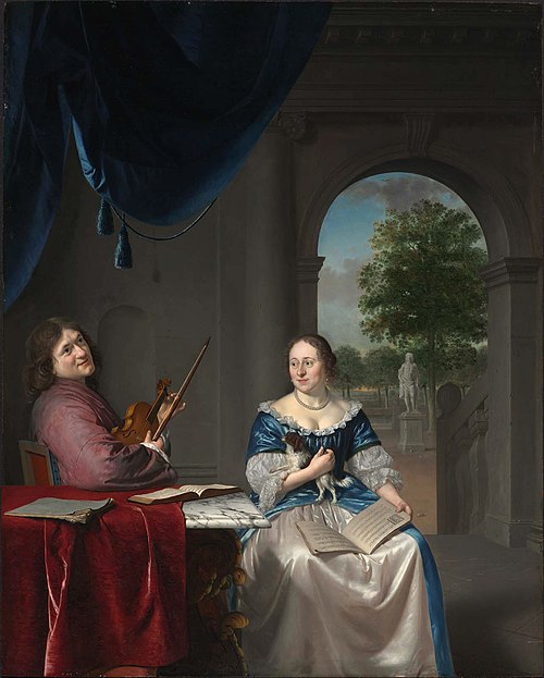 Johan van Musschenbroek and His Wife, 1675, Pieter Cornelisz van Slingelan