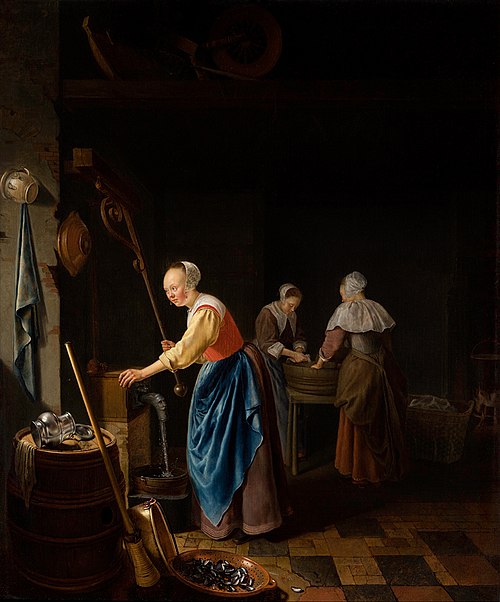 Interior of a Kitchen, 1660, Pieter Cornelisz van Slingelan
