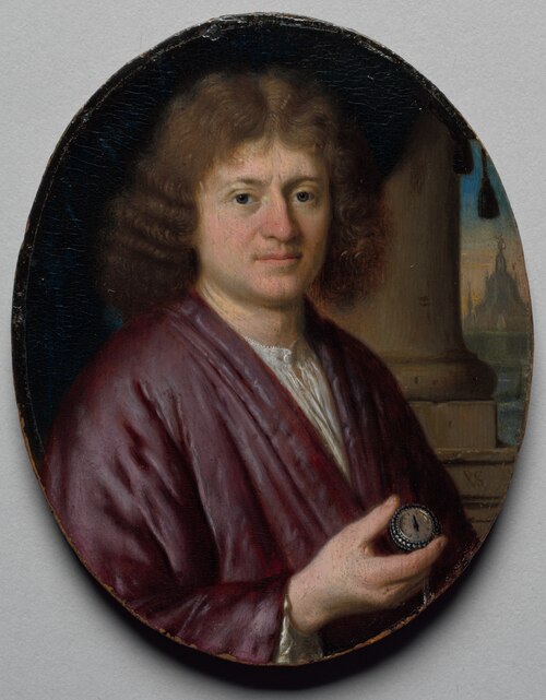 Portrait of a Man Holding a Watch, 1670, Pieter Cornelisz van Slingelan