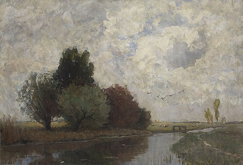 River landscape in the Dachau region, 1870, Otto Gampert