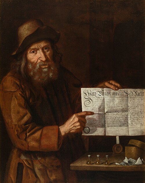 Old Man with a Document (Quack), 1670, Martin Dichtl
