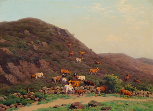 Landscape with cows., 1877, Carl Frederick Bartsch