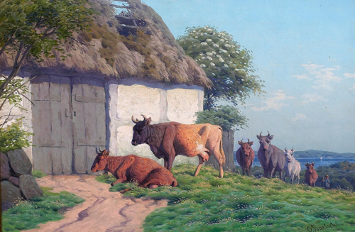 The cattle is being driven home., 1877, Carl Frederick Bartsch