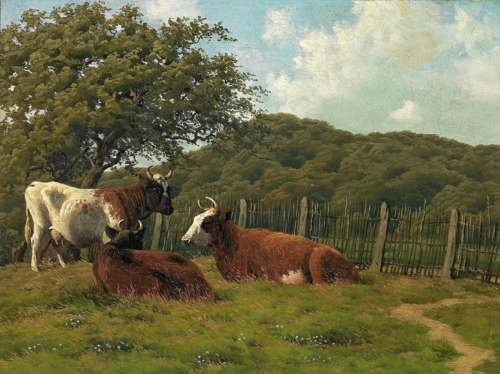 Landscape with cows., 1877, Carl Frederick Bartsch