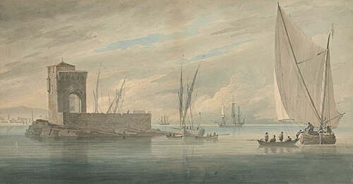 Italian Coast Scene with Island Shipping, , James Wilson Carmichael