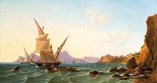 Shipping off the Italian Coast, 1836, James Wilson Carmichael