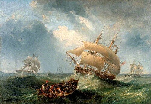 Shipping in the Open Sea, 1838, James Wilson Carmichael