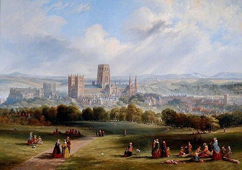 Durham from Observatory Hill, 1847, James Wilson Carmichael