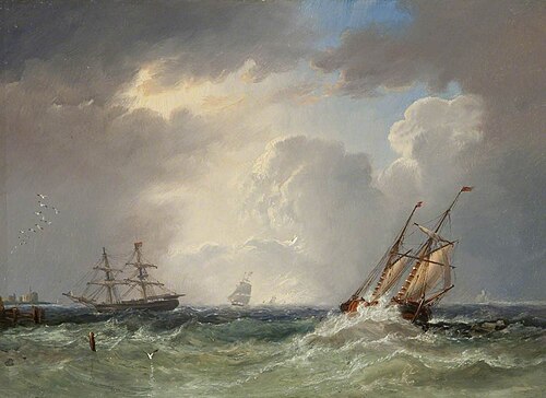 Seascape – Boats in Sail, 1847, James Wilson Carmichael
