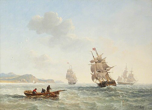 Seascape with Boats and Fishermen, 1847, James Wilson Carmichael