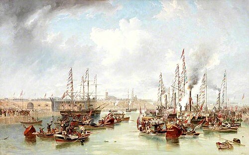 The Opening of Sunderland South Docks, 20 June 1850, 1850, James Wilson Carmichael