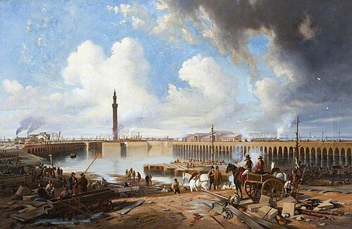 The Construction of the Royal Dock, Grimsby, Lincolnshire, 1852, James Wilson Carmichael