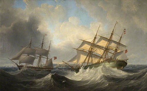 Sea Piece with Ships, 1856, James Wilson Carmichael