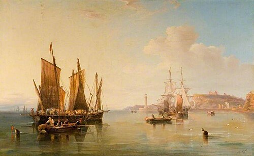 Off Whitby, 1865, James Wilson Carmichael