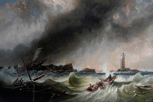William and Grace Darling Returning with the SS 'Forfarshire' Survivors, , James Wilson Carmichael