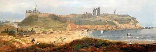 Priory and Castle, Tynemouth, 1835, James Wilson Carmichael