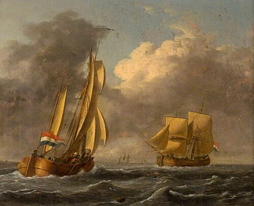 Dutch Galliots off the Coast, , James Wilson Carmichael