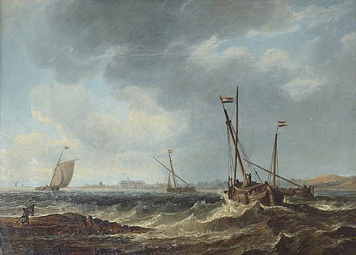 Fishing Boats on a Choppy Sea, 1844, James Wilson Carmichael