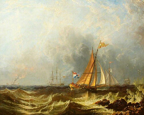A Seascape with Shipping, 1854, James Wilson Carmichael