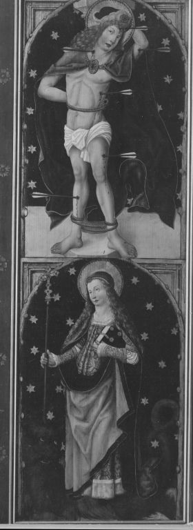 Aschaffenburger Triptychon: Die hll. Sebastian und Margaretha, 1500, Master of the Wendelin Altar