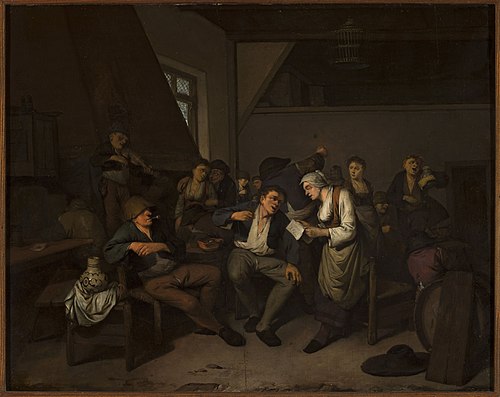 Merry-making in a tavern, , Cornelis Bega