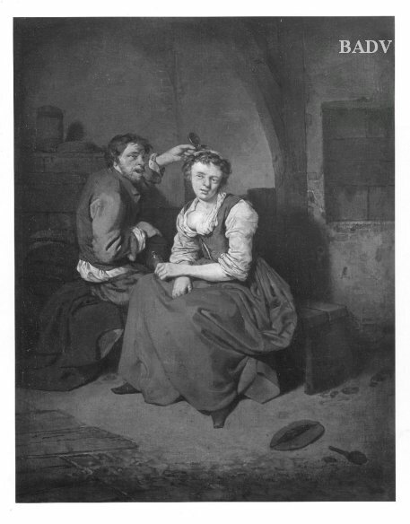 Interior, a drinking couple, 1656, Cornelis Bega