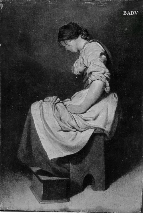 Mädchen auf einem Hocker sitzend, 1656, Cornelis Bega
