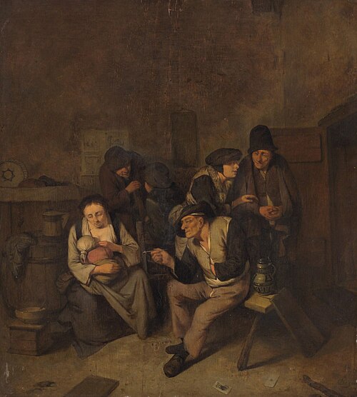 Bauern in der Stube, 1660, Cornelis Bega