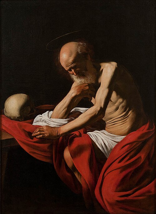 Saint Jérôme en méditation, 1600, Le Caravage