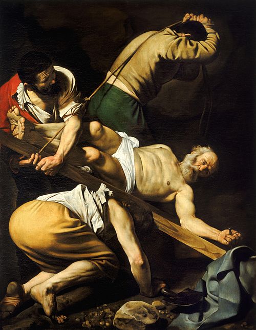 Crucifixion of Saint Peter, 1600, Caravaggio