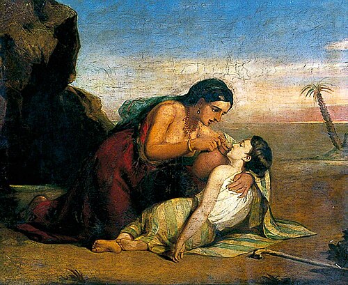 Hagar and Ishmael at the Well, 1842, Marshall Claxton
