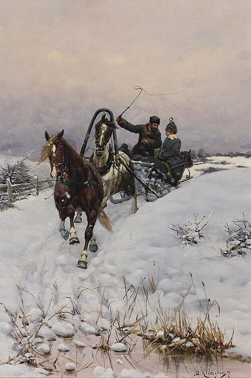 Sleigh ride, 1887, Bohdan Kleczyński